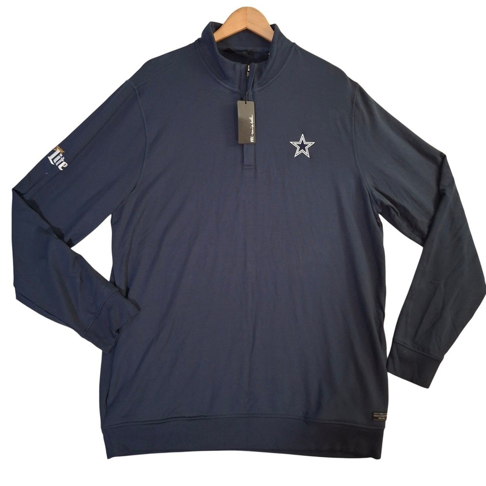 Travis Mathew Newport 1/4 Zip Fleece XL Navy Blue Dallas Cowboys Miller Lite
